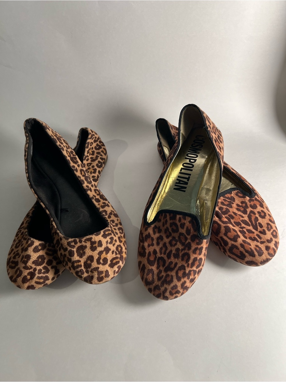 LOT of TWO Leopard Print Women's Ballet Flats - Size 10